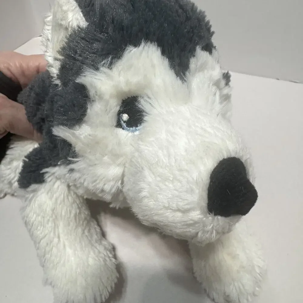 IKEA Livlig Siberian Plush Dog Husky Wolf Embroidered Eyes Stuffed Animal 10